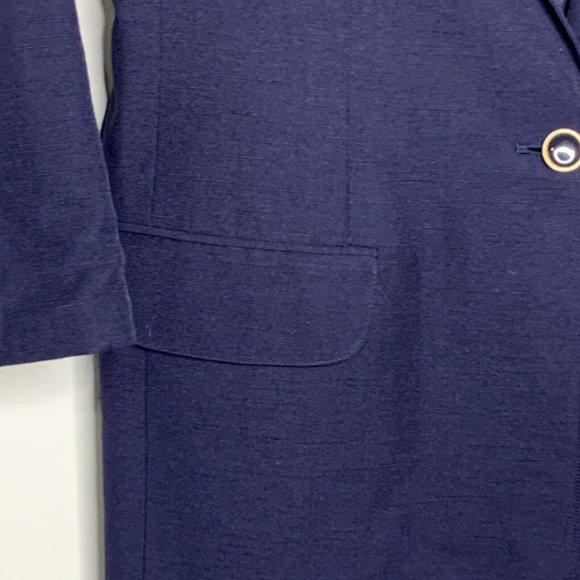 Karen Scott Blazer Jacket Womens 14 Lined Black Pockets Shoulder Pads One Button - Picture 2 of 9